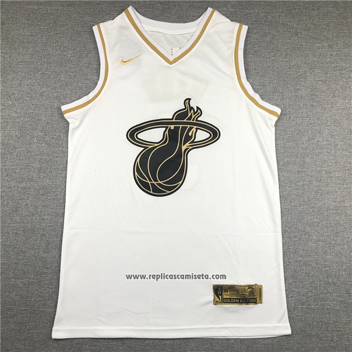 Camiseta Golden Edition Miami Heat Dwyane Wade #3 Blanco